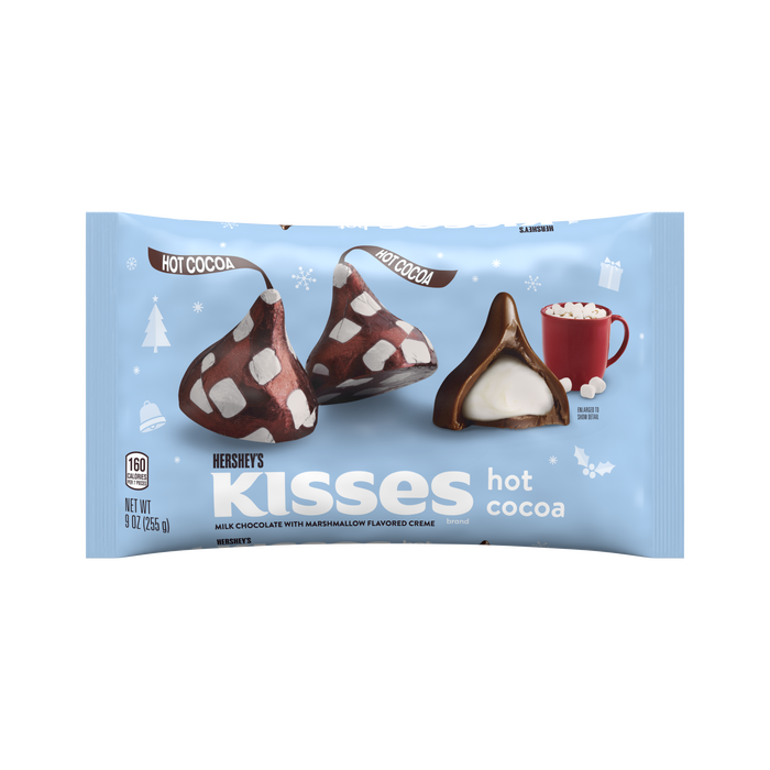 Image of Holiday KISSES Hot Cocoa with Marshmallow Creme 9 oz. bag Packaging