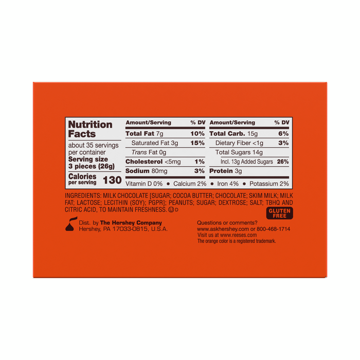 Reese's ingredients label