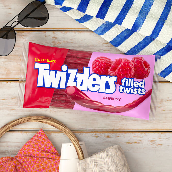 Image of TWIZZLERS Filled Twists Raspberry Flavored Licorice Style Chewy Candy, 11 oz Packaging
