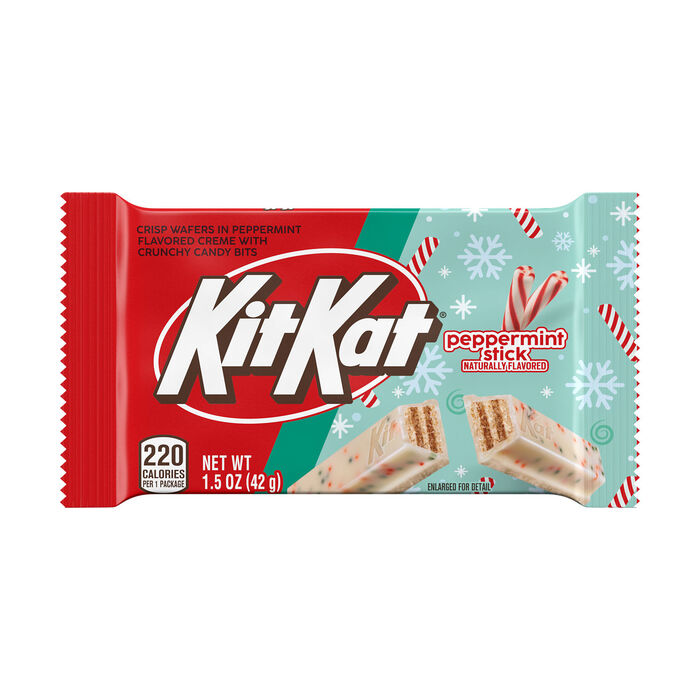 Image of KIT KAT® Peppermint Stick Flavored Wafers, Christmas Candy Bars, 1.5 oz (24 Count) Packaging