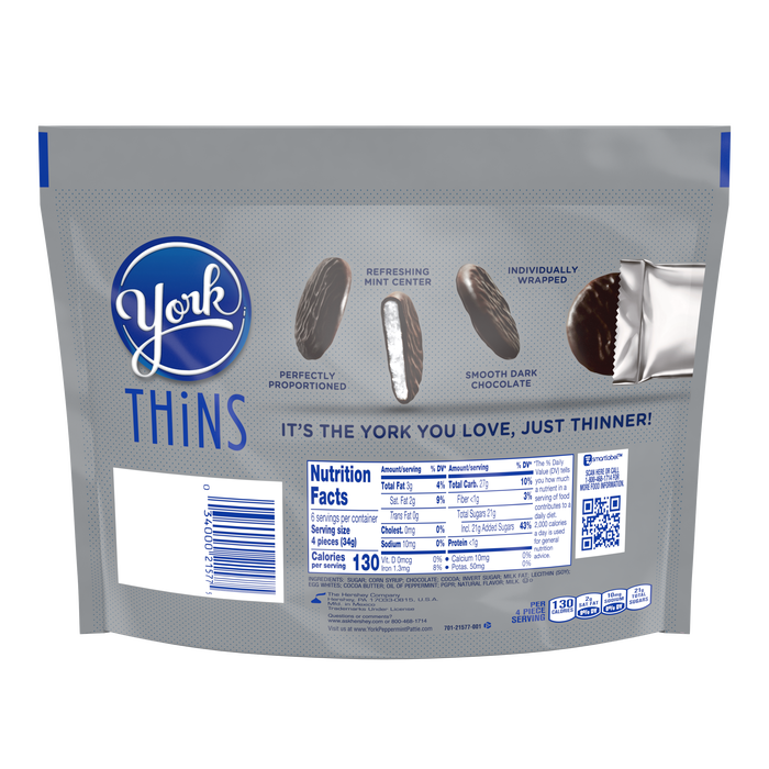 Image of YORK THiNS Peppermint Patties, 7.2 oz Packaging