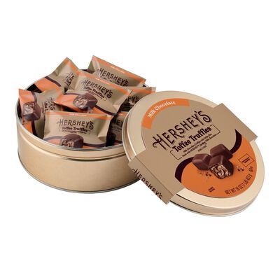 HERSHEY’S Milk Chocolate Toffee Truffles Gift Tin, 1 lb