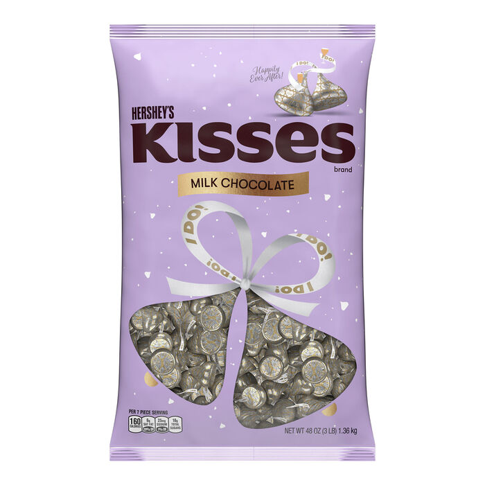 Image of HERSHEY'S KISSES Wedding "I Do" Milk Chocolate Candy Bulk Bag, 48 oz Packaging