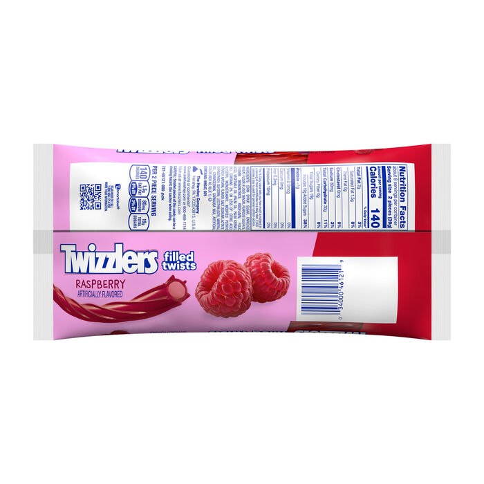 Image of TWIZZLERS Filled Twists Raspberry Flavored Licorice Style Chewy Candy, 11 oz Packaging
