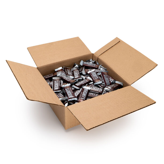 Image of HERSHEY’S Snack Size Milk Chocolates 5 lbs. Bulk Candy Box Packaging