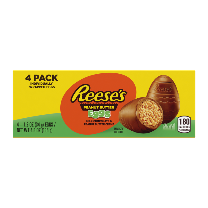 Image of Easter REESE'S Peanut Butter 3D Egg 4-Pack 4.8 oz. Packaging
