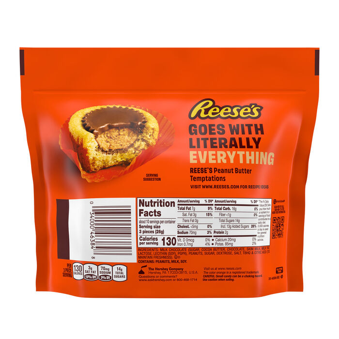 Image of REESE'S Miniatures Milk Chocolate Peanut Butter Cups Candy Share Pack, 9.6 oz Packaging
