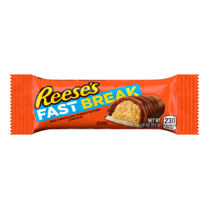 Image of REESE'S FAST BREAK Milk Chocolate Peanut Butter Standard 1.8oz Candy Bar Packaging