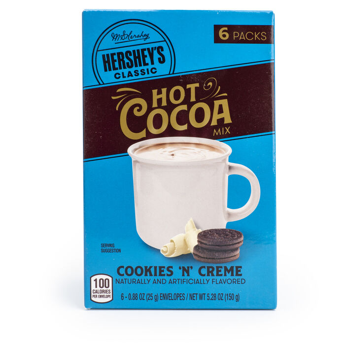 Image of HERSHEY'S Cookies 'n' Cream Hot Cocoa Mix, 0.88oz (6 Count) Packaging
