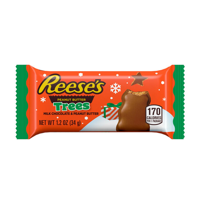 Image of REESE'S Milk Chocolate Peanut Butter Trees, Christmas Candy Packs, 1.2 oz (36 Count) Packaging