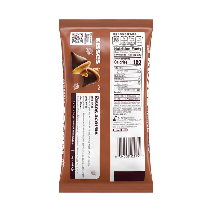Image of HERSHEY'S KISSES Milk Chocolate Autumn Foils, Individually Wrapped Candy Bag, 10.08 oz Packaging