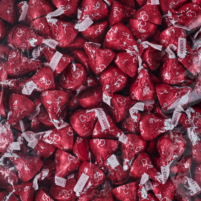 Image of HERSHEY&rsquo;S KISSES Cherry Cordial Candy, Bulk Bag (60oz) Packaging