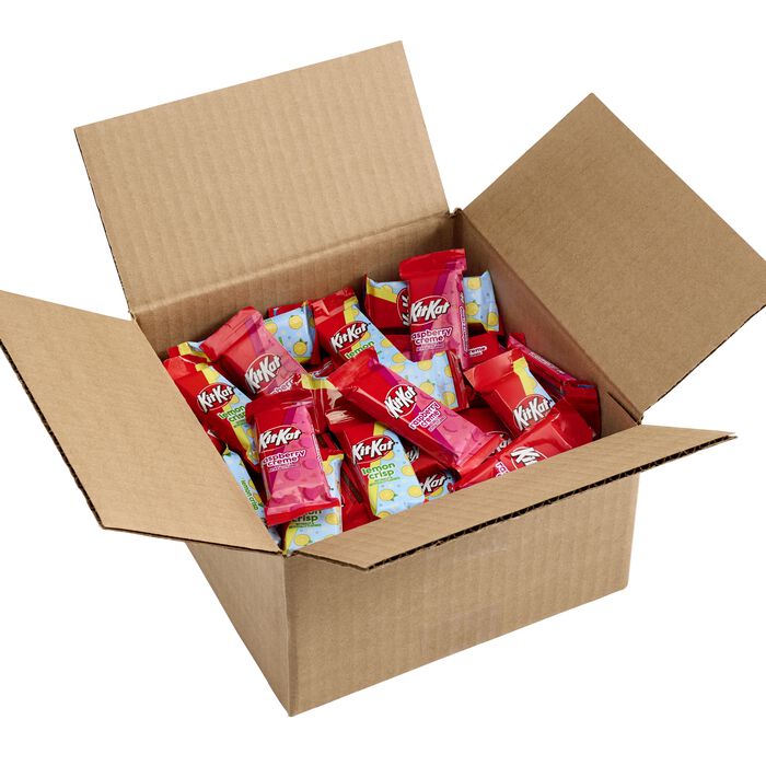 Image of KIT KAT&reg; Raspberry Creme and Lemon Crisp Snack Size Mix Bulk Candy Box, 3 lbs. Packaging