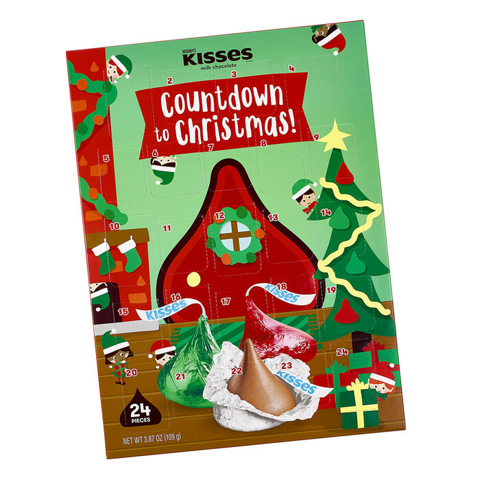 Image of HERSHEY'S Countdown to Christmas Advent Calendar with HERSHEY'S KISSES Packaging