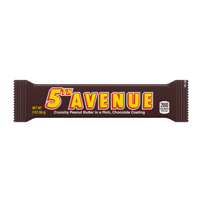 Image of 5TH AVENUE Chocolate Coated Peanut Butter Candy Bars, 2 oz (18 Count) Packaging