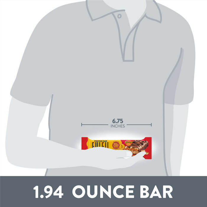 Image of FULFIL Chocolate and REESE'S Peanut Butter Flavored Protein Bar Box, 1.94 oz  ea. (12 Count) Packaging