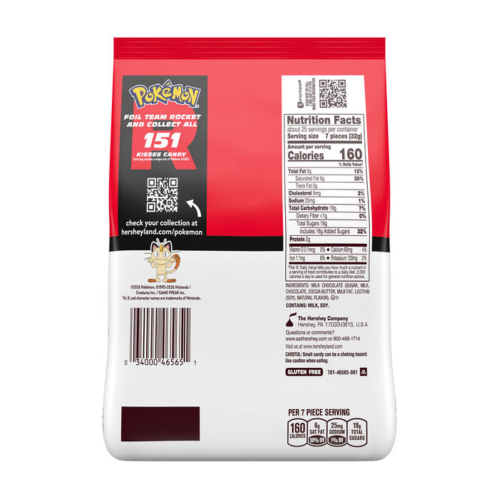 Image of HERSHEY'S KISSES Milk Chocolate Pok&eacute;mon Team Rocket Candy Party Pack, 28.3 oz Packaging