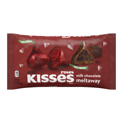 HERSHEY'S KISSES Roses Milk Chocolate Meltaway, 9 oz