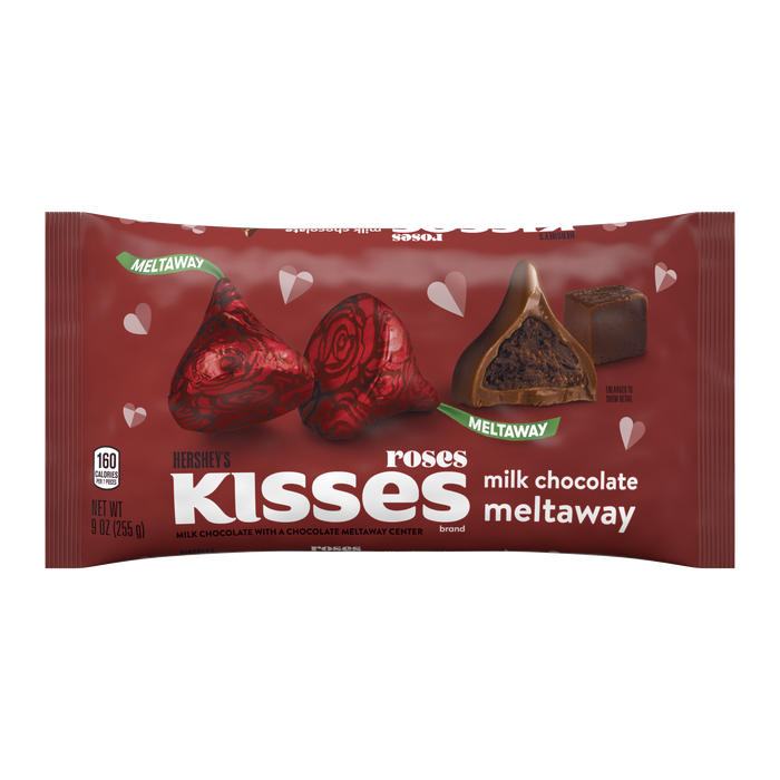 Image of HERSHEY'S KISSES Roses Milk Chocolate Meltaway, 9 oz Packaging