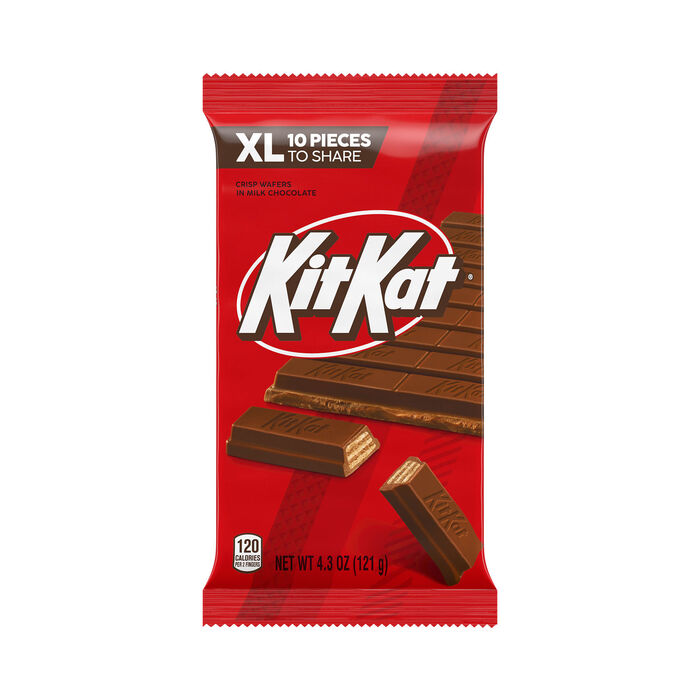 Image of KIT KAT® Milk Chocolate Wafer XL Candy Bar, 4.3 oz (10 Pieces) Packaging