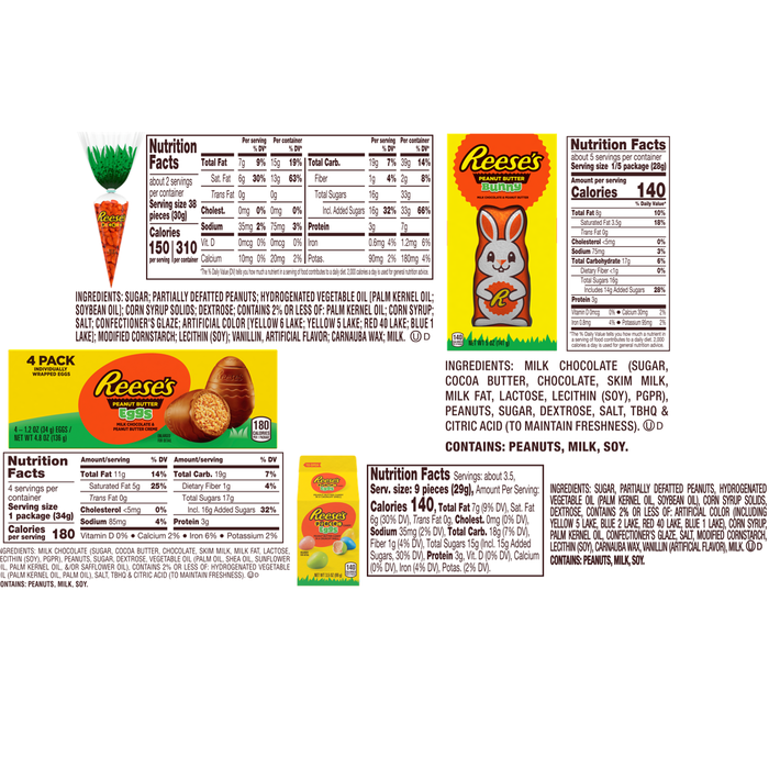Image of REESE’S Peanut Butter Assorted Easter Basket Box Packaging