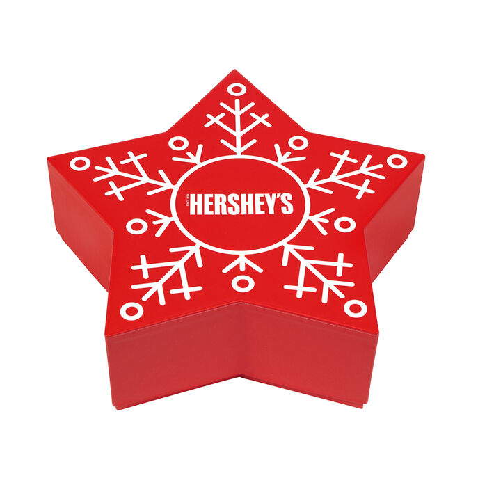 Image of HERSHEY'S Assorted Snack Size Filled Snowflake Shaped Holiday Gift Box, 1 lb Packaging