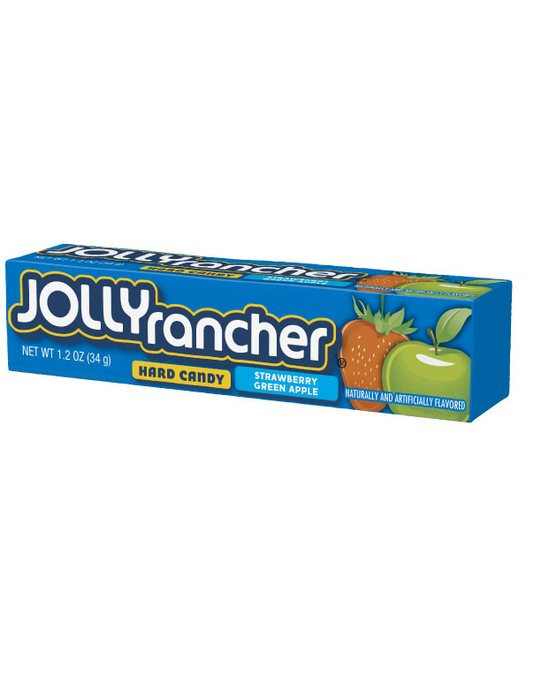 Image of JOLLY RANCHER Hard Candy in Strawberry and Green Apple Flavors Packaging