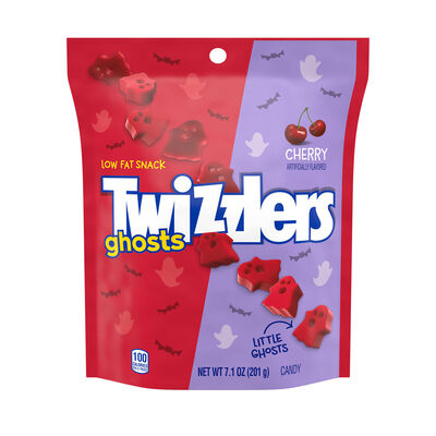 TWIZZLERS Ghosts Cherry Flavored Chewy, Halloween Candy Bag, 7.1 oz