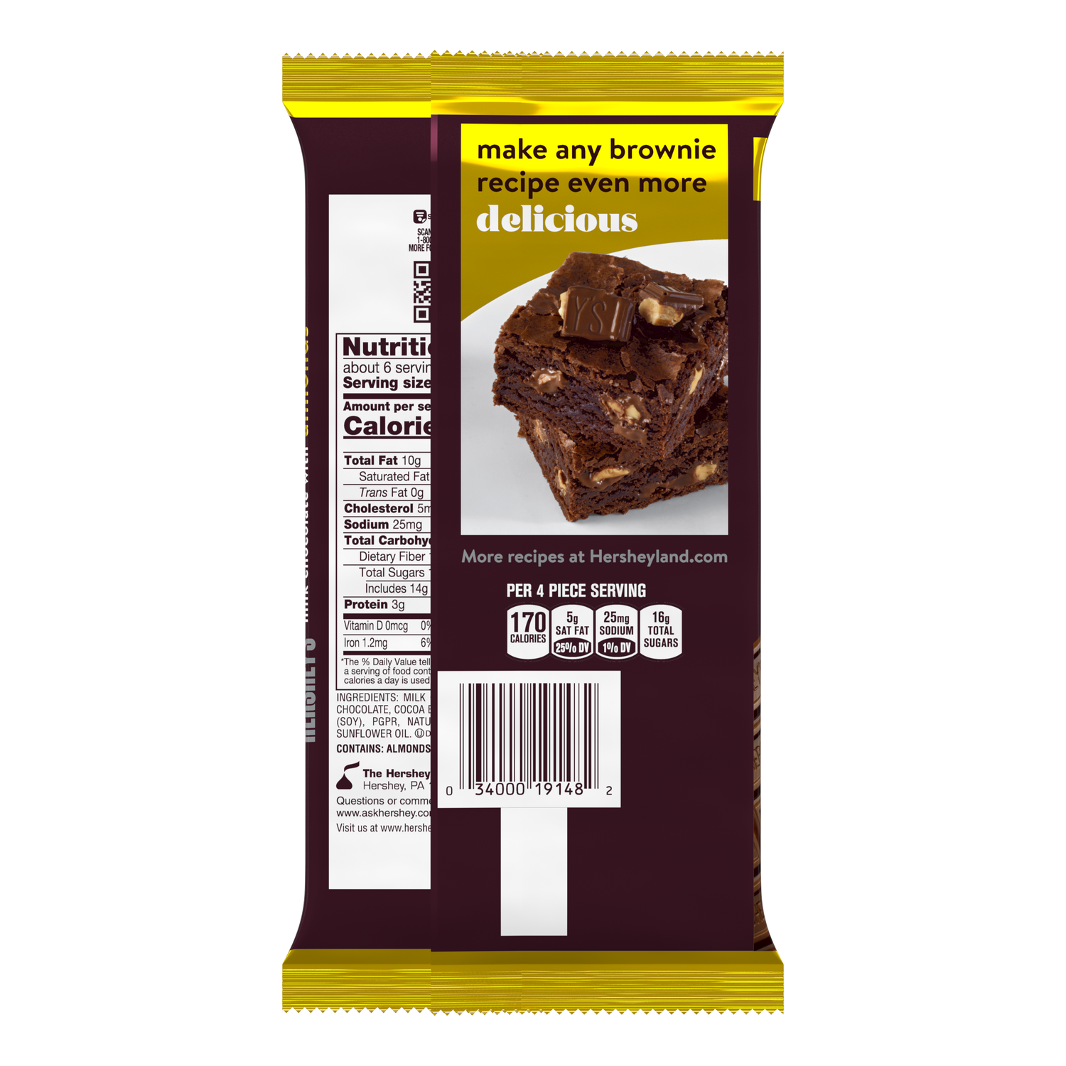 HERSHEY'S Milk Chocolate Almond Giant 7.37oz Candy Bar