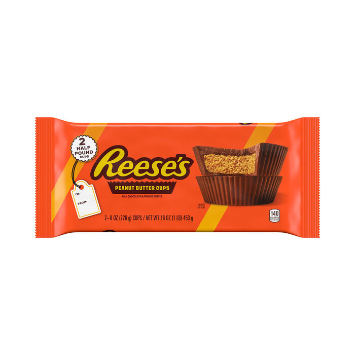 Image of REESE'S World's Largest Peanut Butter Cups 1 lb. Candy Pack Packaging