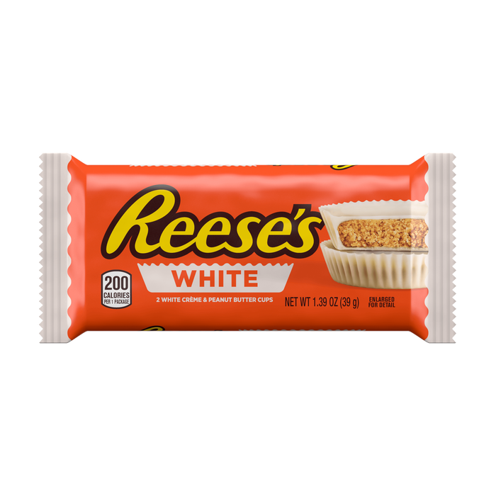 Image of REESE'S Peanut Butter Cup White Creme 1.39 oz. Standard Bar Packaging
