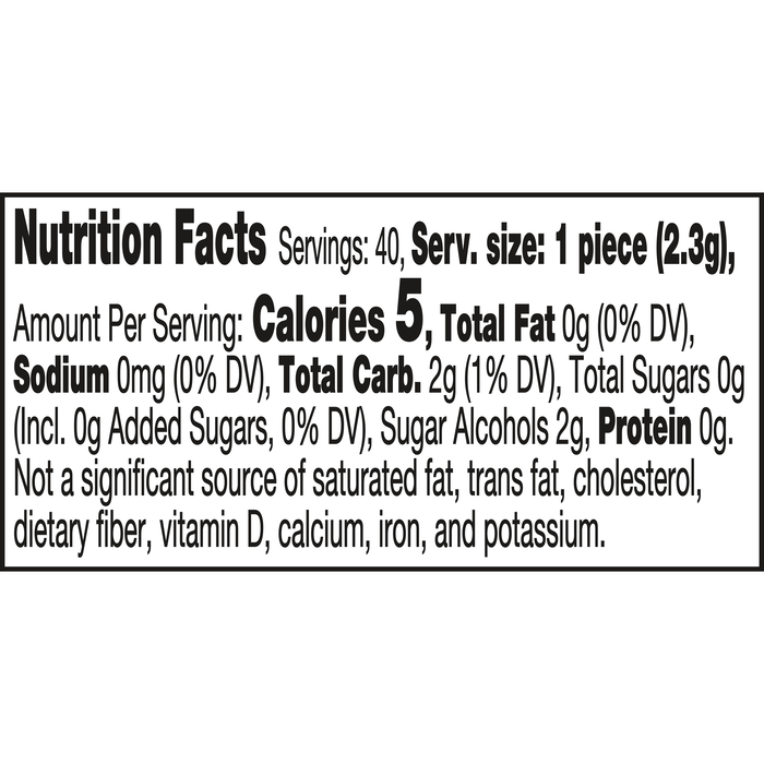 Image of ICE BREAKERS Ice Cubes Snow Cone Flavored Sugar Free Chewing Gum Bottle, 3.24 oz (6 Count) Packaging