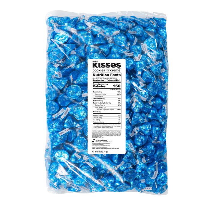 Image of HERSHEY’S KISSES Cookies ‘n’ Creme Candy 3.75 lb Bulk Bag Packaging
