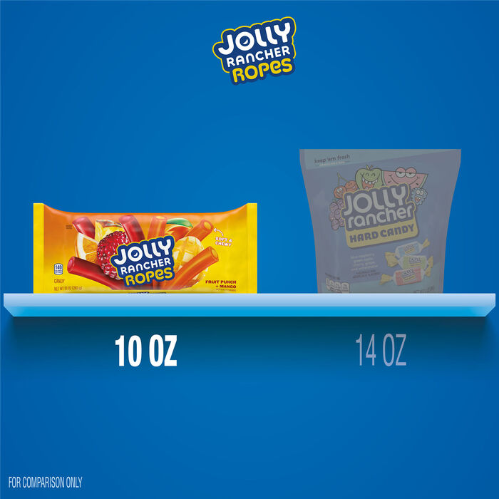 Image of JOLLY RANCHER Ropes Fruit Punch and Mango Flavored Candy Bag, 10 oz Packaging