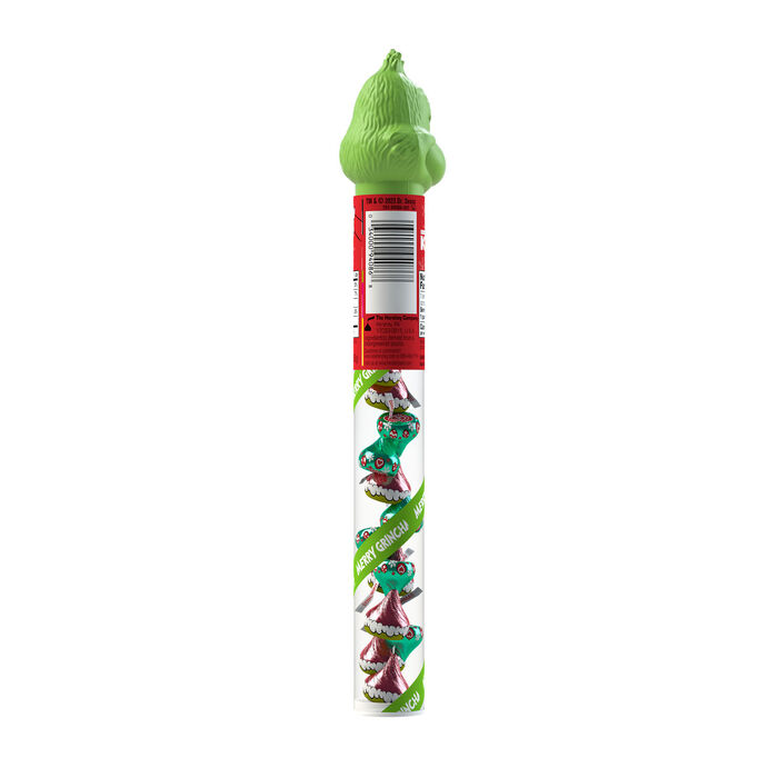 Image of HERSHEY'S KISSES Grinch Milk Chocolate, Christmas , Candy Plastic Cane, 2.08 oz Packaging