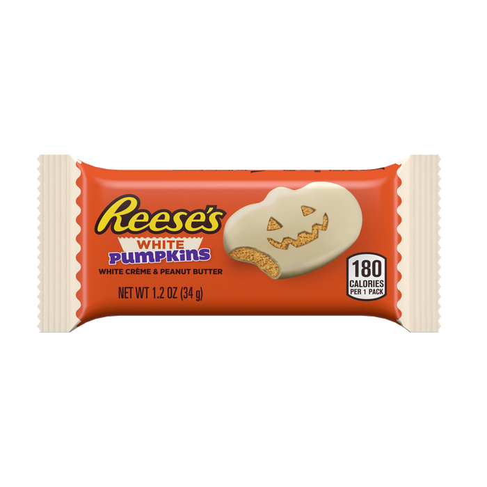 Image of REESE'S White Creme Peanut Butter Pumpkins, Halloween Candy Packs, 1.2 oz (36 Count) Packaging