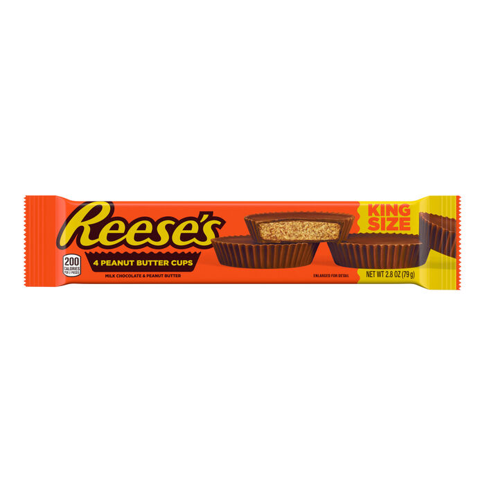 Image of REESES Milk Chocolate Peanut Butter Cups King Size 2.8oz Candy Bar Packaging