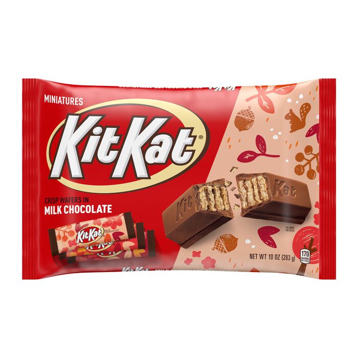 Image of KIT KAT® Miniatures Milk Chocolate Crisp, Individually Wrapped Wafer Candy Bars Bag, 10 oz Packaging