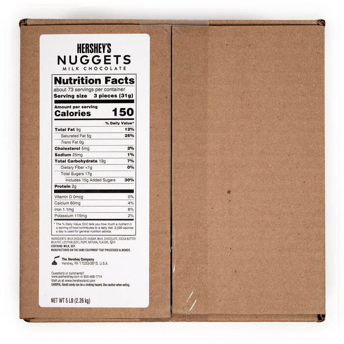Image of HERSHEY'S NUGGETS Milk Chocolate 5lb Bulk Box Packaging