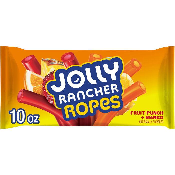 Image of JOLLY RANCHER Ropes Fruit Punch and Mango Flavored Candy Bag, 10 oz Packaging