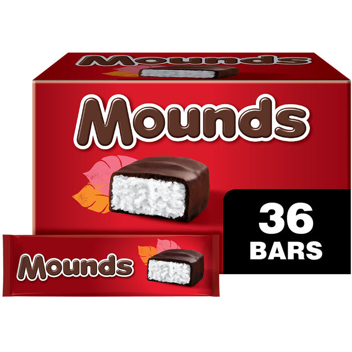 Image of MOUNDS Dark Chocolate and Coconut Candy Bars, 1.75 oz (36 Count) Packaging