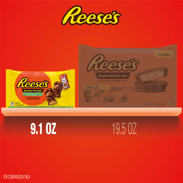 Image of REESE'S Chocolate Peanut Butter Creme Bunnies, Easter Candy Bag, 9.1 oz Packaging