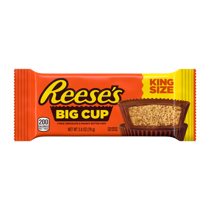 Image of REESE'S BIG CUP Milk Chocolate Peanut Butter Cups King Size 2.8 oz Candy Bar Packaging