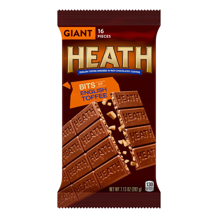 Image of HEATH Milk Chocolate English Toffee Giant 7.13oz Candy Bar Packaging