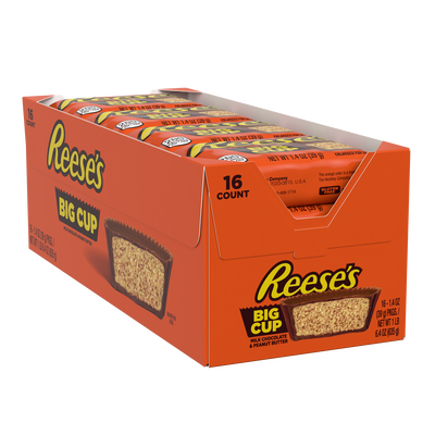 REESE'S BIG CUP Milk Chocolate Peanut Butter Cups, 1.4 oz (16 Count)