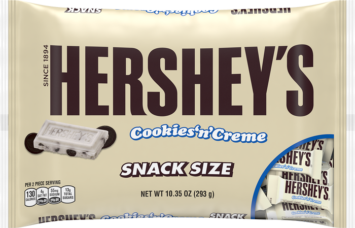 Image of HERSHEY'S Cookies 'n' Crème Snack Size, 10.35 oz. Packaging