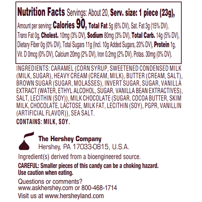 Image of HERSHEY’S Caramels Candy Gift Tin, 1 lb Packaging