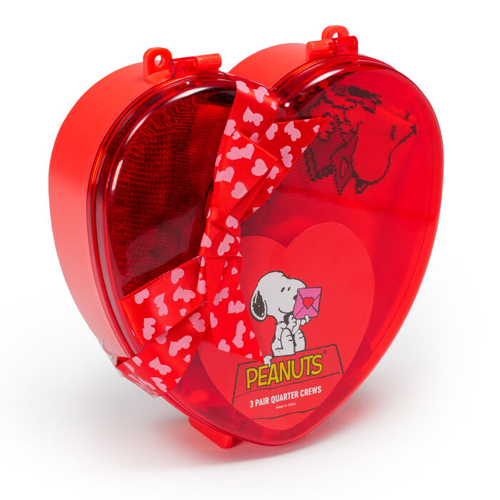 Image of Snoopy™ 3-Pack Valentine's Socks Set Packaging
