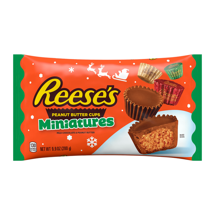Image of WINTER REESE'S Peanut Butter Cup Miniatures, 9.9 oz Bag 9.9 oz. bag Packaging