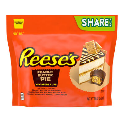 REESE'S Miniatures Peanut Butter Pie Flavored Peanut Butter Cups Candy  Share Pack, 9.6 oz